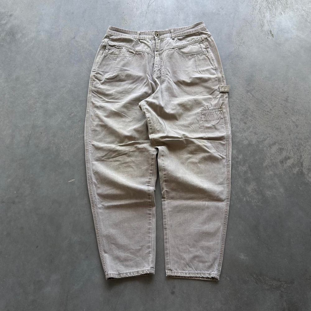 Vintage 90s beige barrel fit carpenter safari pants